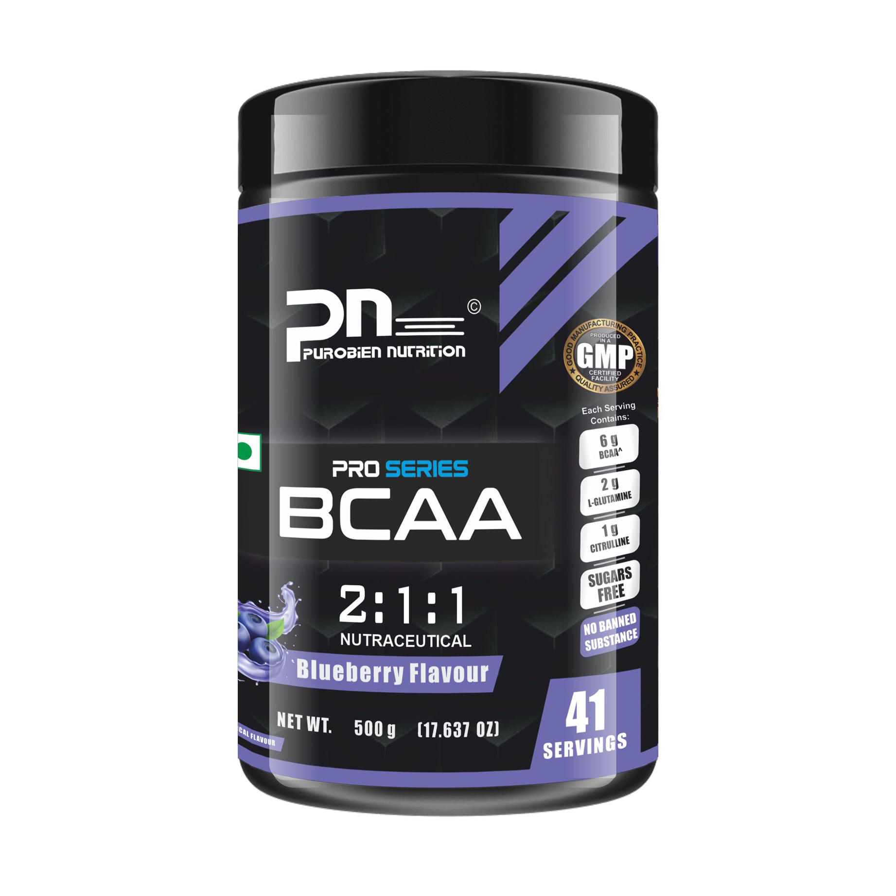 Purobien Nutrition BCAA – 6g BCAAs | Optimal 2:1:1 Ratio | NABL Lab Tested | No Caffeine & Creatine