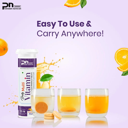 Multivitamin Effervescent Tablets - Purobien Nutrition - Top Sports Nutrition and Supplement Brand in India