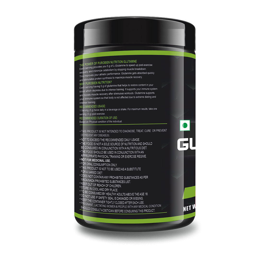 Purobien Nutrition L-Glutamine – 5g Per Serving | 100% Pure Micronised Glutamine | Muscle Recovery & Immunity Support